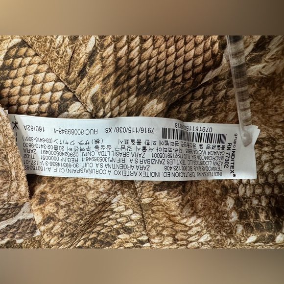 NWOT Zara Snake Print A-Line Button-Front Skirt - Picture 9 of 11